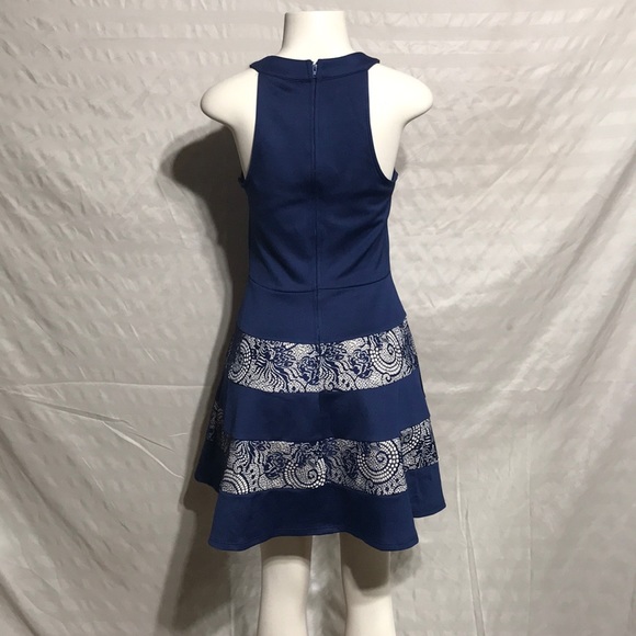Trixxi Blue Lace Cage Sun Dress Dress Summer - Picture 4 of 8